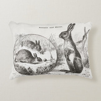 Super cute vintage rabbit bunny reversible pillow! decorative cushion