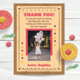 Super Cute Western Birthday Flat Thank You Card