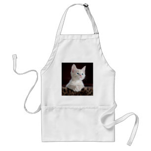 Super Cute White Kitten Standard Apron