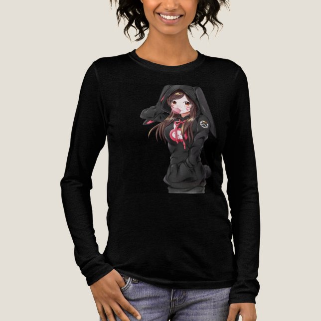 Super cute woman  Tri-Blend shirt (Front)