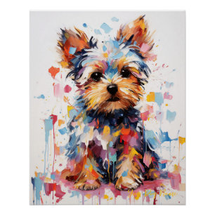 Super Cute Yorkshire Terrier Dog Puppy 001 - Xeno  Poster