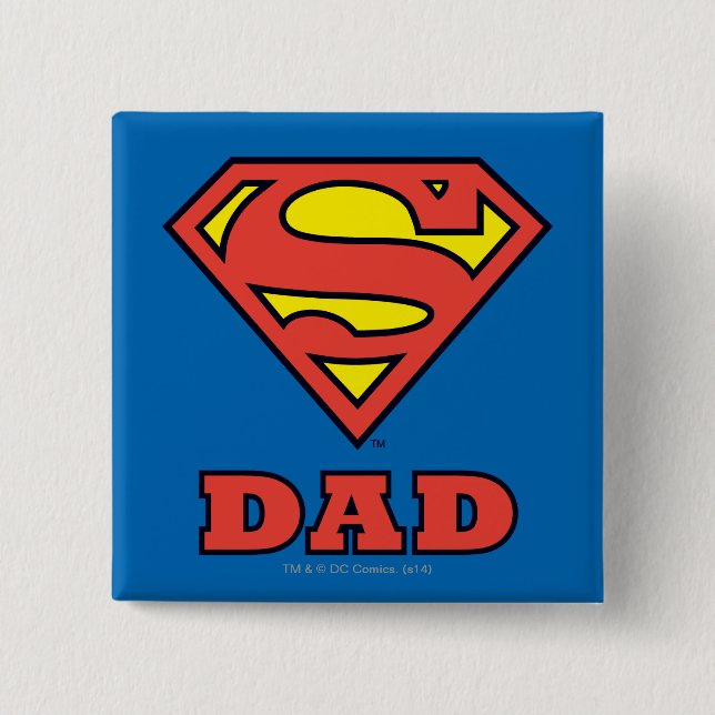 Super Dad 15 Cm Square Badge (Front)