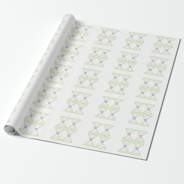 Super Dad Aesthetic Text Pattern Gift Wrapping Paper (Unrolled)