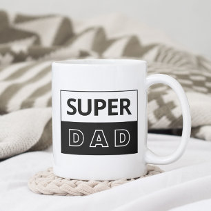 Super Dad   Black And White Dad Coffee Mug