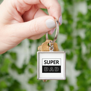 Super Dad   Black And White Dad Key Ring