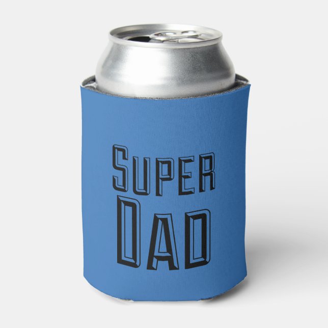 Super Dad Block Text Can Cooler (Can Front)