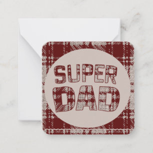 Super Dad Brow Plaid NoteCard