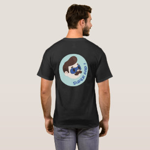 Super Dad Cartoon Badge T-Shirt
