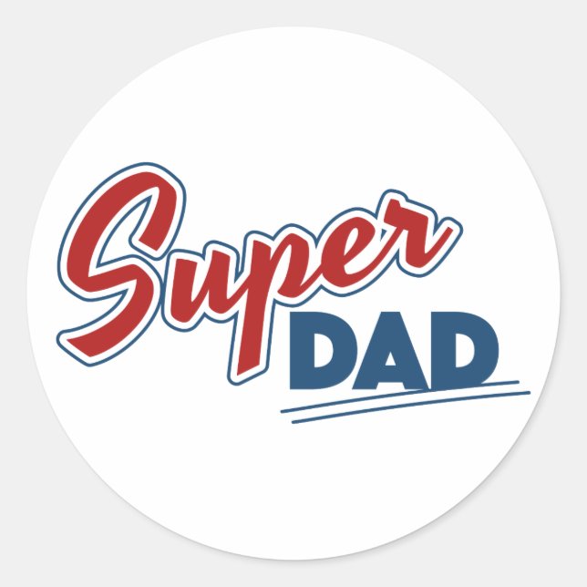 Super Dad Classic Round Sticker (Front)