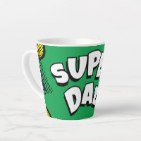 “Super Dad” Colourful Comic Book Pop Art Latte Mug
