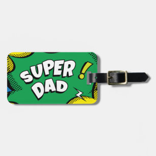 “Super Dad” Colourful Comic Book Pop Art Luggage Tag