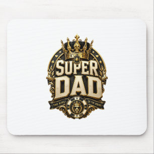 Super Dad Crown Crest Mouse Pad