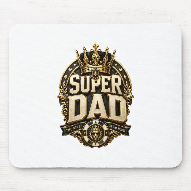 Super Dad Crown Crest Mouse Pad (Front)