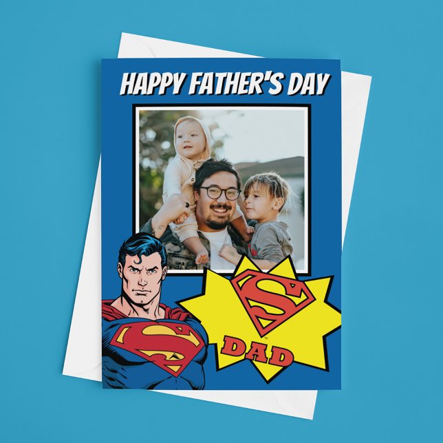 Super Dad Custom Photo Card (Card on table)