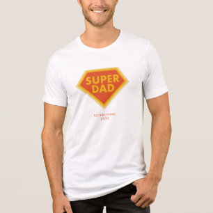 Super Dad custom year Tri-Blend Shirt
