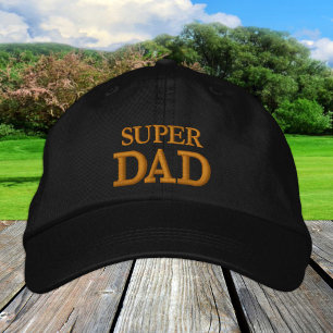 SUPER DAD embroidered baseball cap gold / black