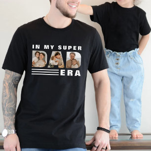 Super Dad Era Photo Collage Funny Black T-Shirt