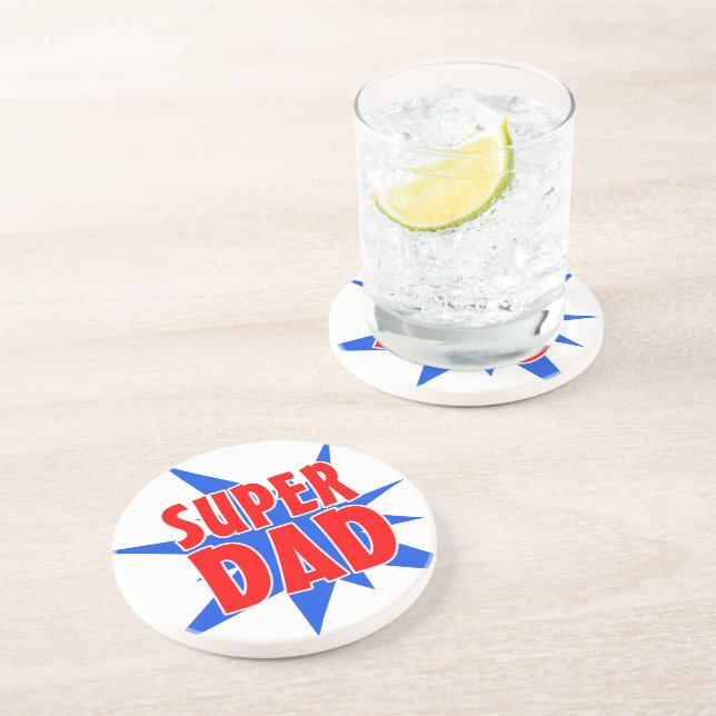 Super Dad Father's Day Drink Coaster (Side)