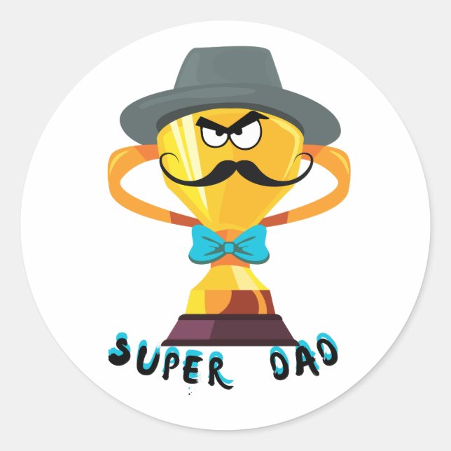 Super Dad fathers day gift Classic Round Sticker (Front)