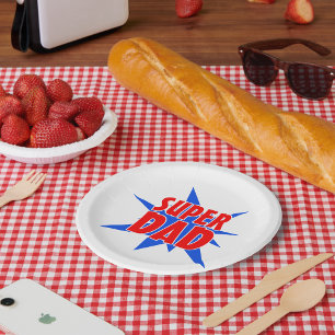 Super Dad Father's Day Party Paper Plates