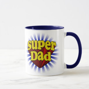 Super Dad, Fresh Red/Yellow/Blue Fathers Day Mug