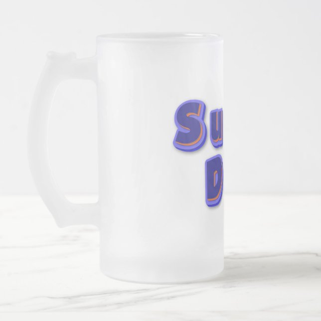 Super dad frosted glass beer mug (Left)