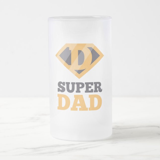 Super Dad Frosted Glass Beer Mug (Center)
