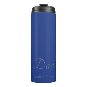 Super Dad Gift — Minimalist Blue & Silver    Thermal Tumbler