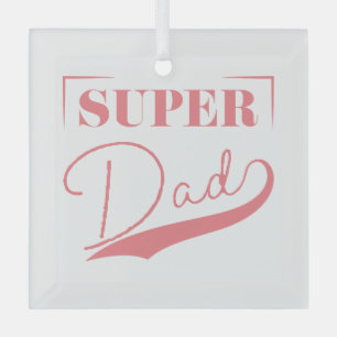 Super Dad Glass Tree Decoration