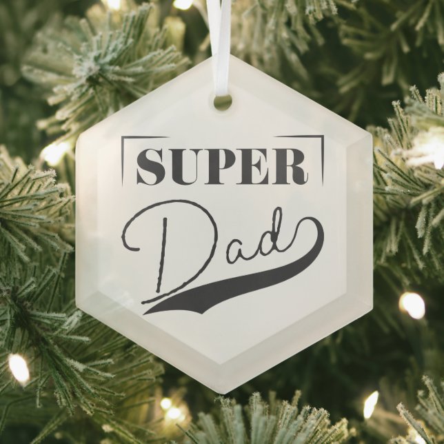 Super Dad Glass Tree Decoration (Insitu)