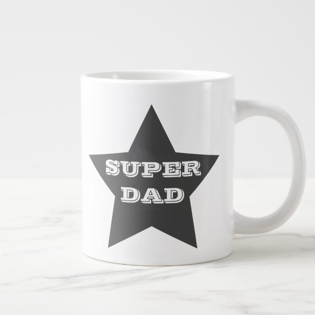 SUPER DAD | Grey Star Jumbo Mug (Right)