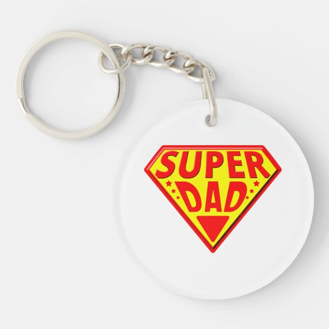 Super Dad - Happy Fathers Day Key Ring (Front)