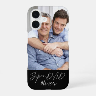 Super DAD Minimal Simple Modern Script 1 Photo iPhone 16 Case