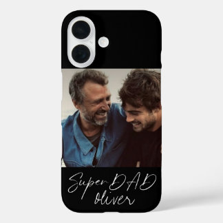 Super DAD Modern Script 1 Photo iPhone 16 Case