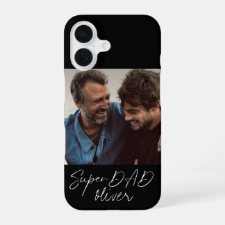Super DAD Modern Script 1 Photo iPhone 16 Case