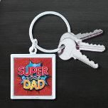 Super Dad Moustache Modern Grunge Key Ring<br><div class="desc">Super Dad Moustache Modern Grunge Keychains features the text "Super Dad" in modern red and yellow typography on a blue and red grunge background accented with a moustache. Gifts for Dad for birthday,  Father's Day,  Christmas,  holidays and more. Created by Evco Studio www.zazzle.com/store/evcostudio</div>