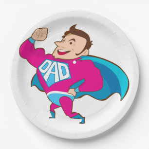 SUPER DAD PAPER PLATE
