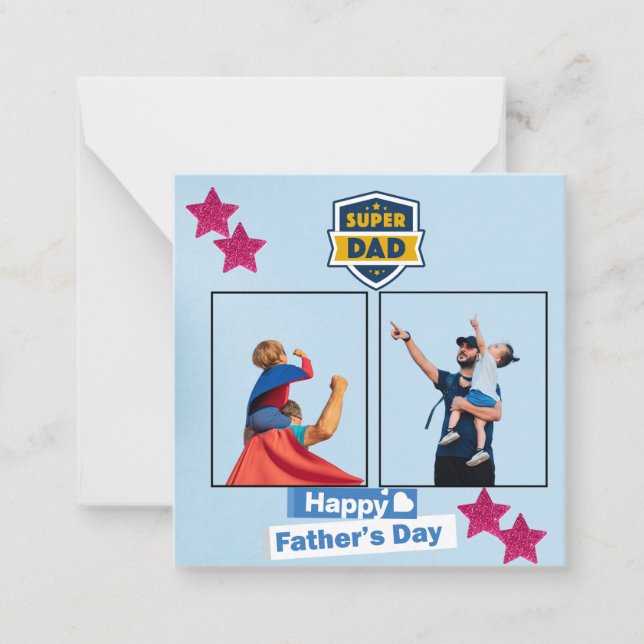 Super Dad Photo Collage Happy Father's Day Card (Front)