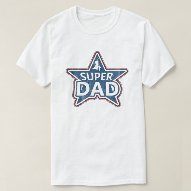 Super Dad Red White and Blue T-Shirt (Design Front)