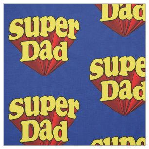 Super Dad Red Yellow Blue Father's Day Superhero Fabric