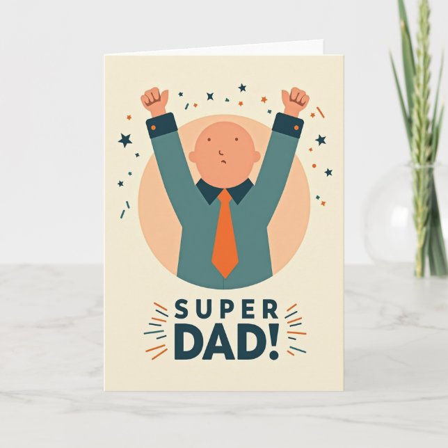 Super Dad Retro Style Card (Front)