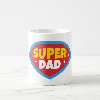 Super Dad Retro Superhero Badge Coffee Mug