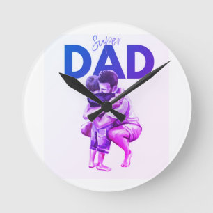 Super dad round clock