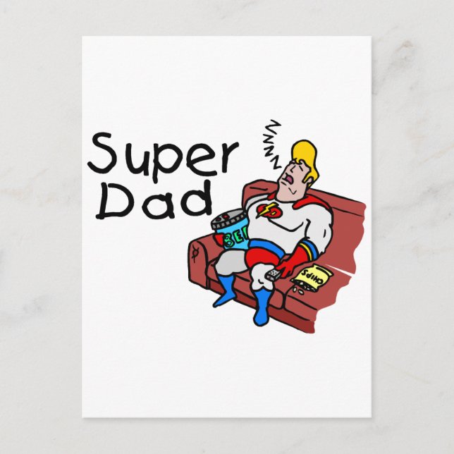 Super Dad (Sleeping) Postcard (Front)