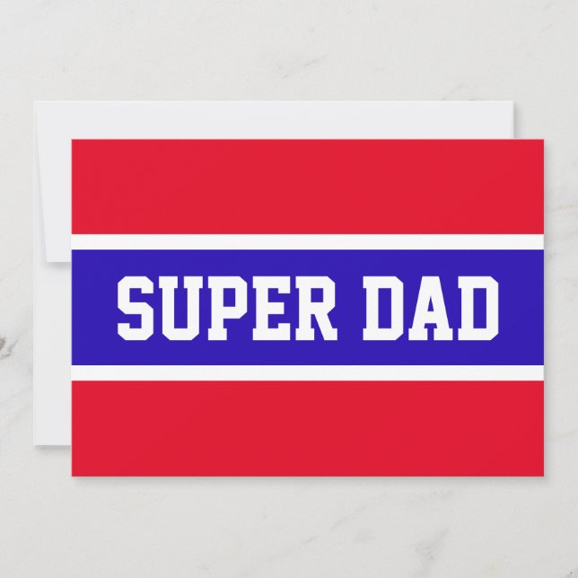 SUPER DAD Sporty Bright Red White Blue Stripes (Front)