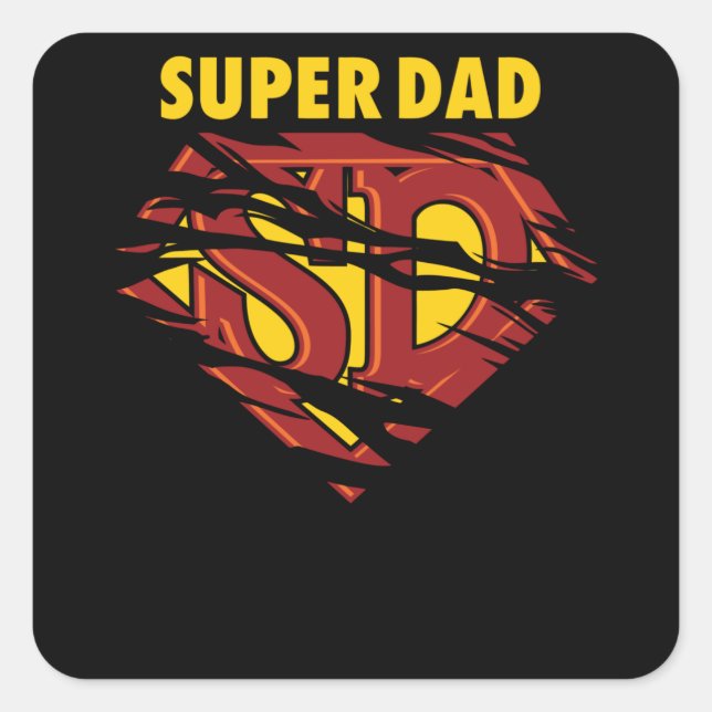 Super Dad Square Sticker (Front)