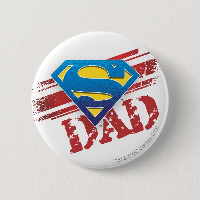 Super Dad Stripes 6 Cm Round Badge (Front)