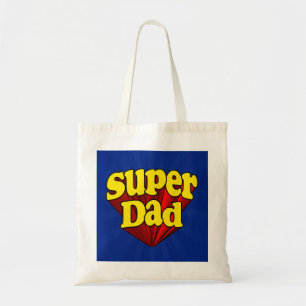 Super Dad, Superhero Red/Yellow/Blue Father's Day Tote Bag
