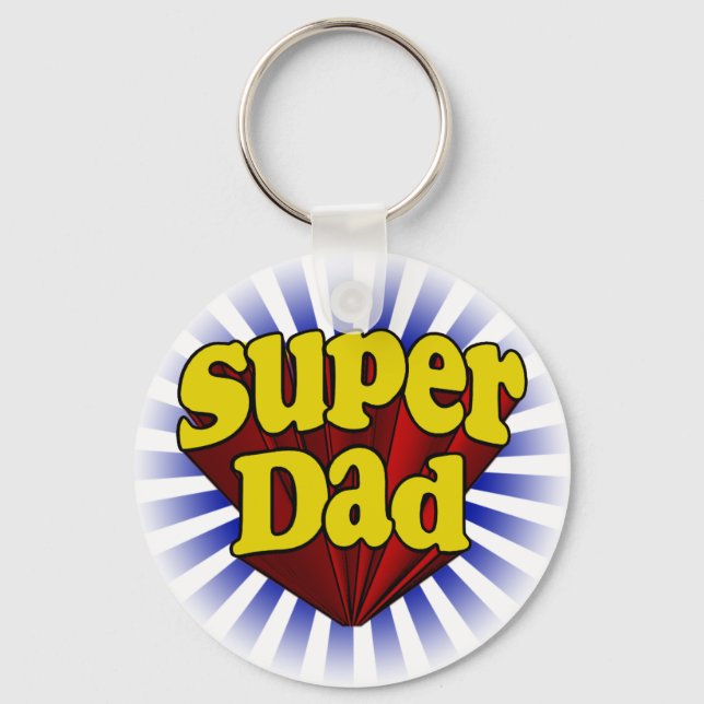 Super Dad, Superhero Red/Yellow/Blue Key Ring (Front)
