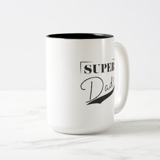 Super Dad Two-Tone Coffee Mug (Front Right)